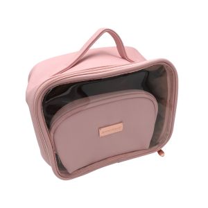 Free Sample Screen Printed Wesson Pink Travel Toiletry Bag