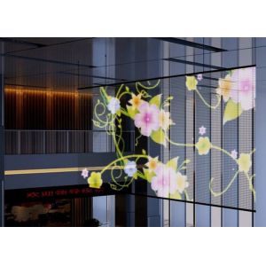 3500cd Transparent Glass LED Display Video Wall 256 Level Brightness IP30