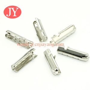 jiayang Silver plating Eco material 23mm bullet shape metal aglets for shoelace