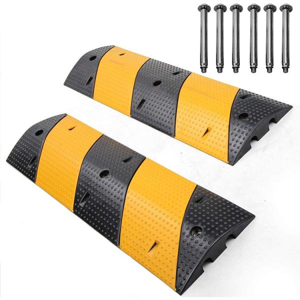 Large Heavy Duty Rubber Speed Bumps 2 Pack 2 Channel 22000lbs Load Capacity 40"