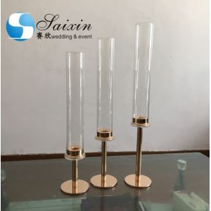 China Gold Crystal Candle Holder Set Candlestick A Set Of 4 Pieces Champagne on sale