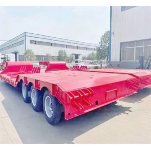 3-Axle 80-100 Ton Heavy Duty Gooseneck Low Bed Trailer with Heavy Mechanical