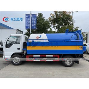 ISUZU 4x2 5cbm Sewage Vacuum Truck With Q235A Tank