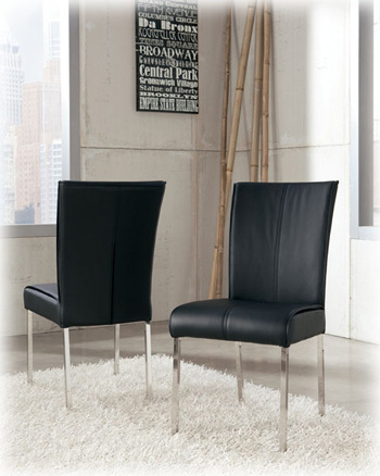 Contemporary Leather Dining Chair Easy Cleaning With High Back Dc-7328