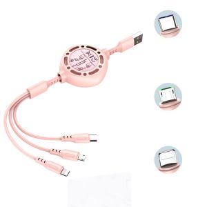 Fast Charging Cable USB Type C 5A Data Charge Liquid silicone Cord Extractable