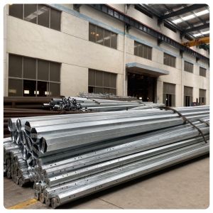 Hot Dip Galvanized Q355 Electrical Power Pole for 10-220KV Transmission Lines