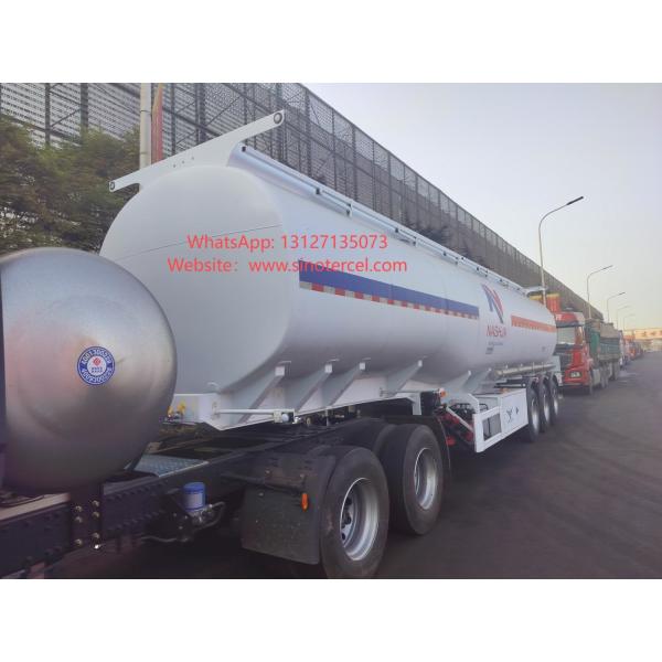 Quality 3Axles White Oil Tank Semi Trailer With 45CBM Loading Capacity wholesale