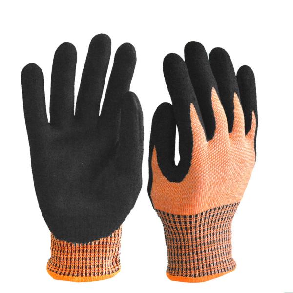 Quality Protective N-D138 A9 Level Anti-Cut Gloves with Touchscreen Function Black Orange wholesale