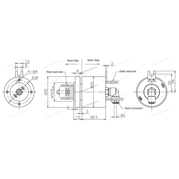 Integrate Pneumatic Rotary Union Combine Conductive Swivel With Encoder Signal