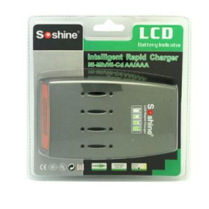 Soshine C3 LCD Quick Charger for 4pcs NiMh / NiCd AA AAA Batteries