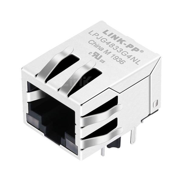Quality Tyco 2-1840408-6 Compatible LINK-PP LPJG4833G4NL 100/1000 Base-T Tab Down G&Y/G&Y Led 1x1 Port Cat6 Amp RJ45 Connector Price wholesale