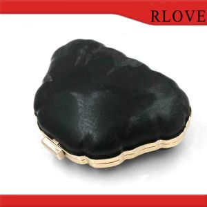 Ladies purse leather product gold color evening bag box metal frame