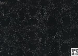 China Heat Resistant Carrara Black Quartz Tiles Flooring Home Decoration Anti Faded on sale