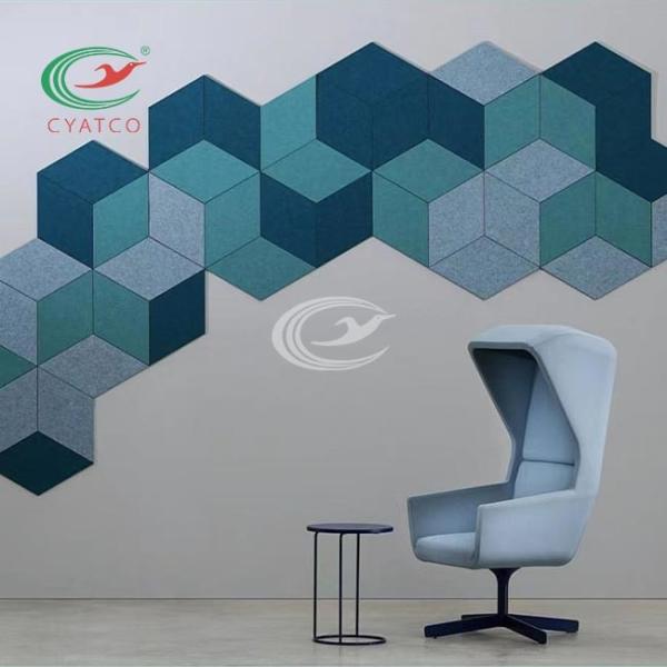 Hexagon Sound Deadening Tiles , Lightweight Acoustic Tiles For Soundproofing Walls