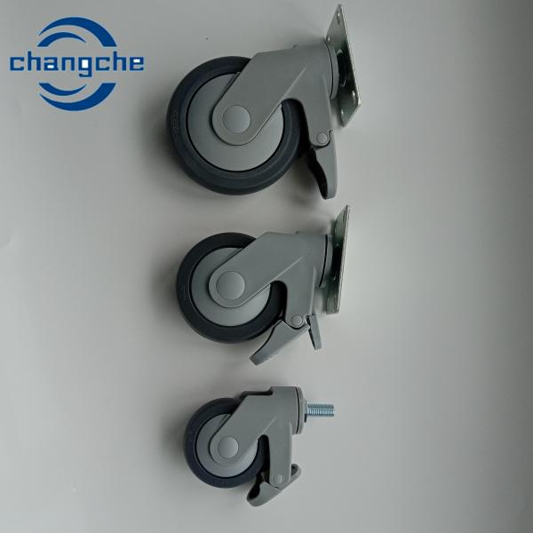 Quality 2.5 Inch Hospital Bed Caster  with Stop Caster Wheels with Threaded Wheel Hub in Black wholesale