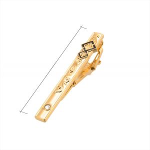 Invisible Setting Inlay Men'S Tie Bar Clip With IP Gold Plating Baked Enamel