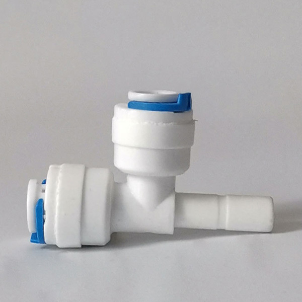 Quality Push In RO Quick Connect Fittings Tee Adapter 1/4" 3/8" For Water Filtration Systems wholesale