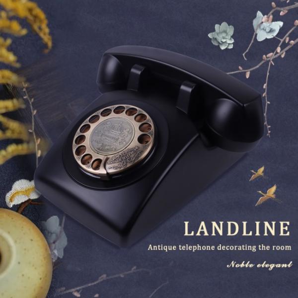 Black Corded Landline Phone Vintage Wall Phone With Recording Function