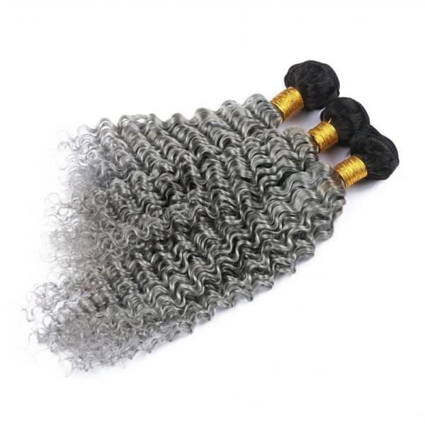 #T1B/Grey Deep Wave Remy Human Hair Bundles Sew In Weave Bundles Brazilian Bundle Deals