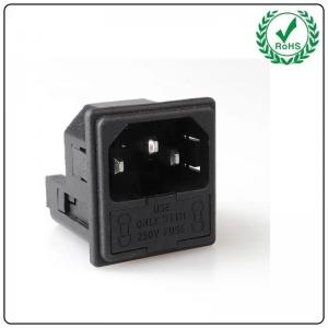 China LZ-14-F8 250V Fuse Switch Power Socket With 3 Pin,Switch Fused IEC C14 Inlet on sale