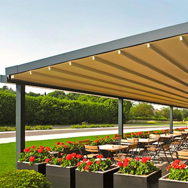 Quality Waterproof PVC Retractable Patio Awning With Led Lights 3 - 5 Years Warranty wholesale