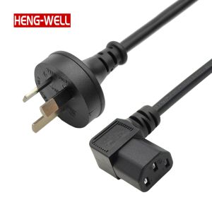 HENG-WELL Customized Length 3 Pin Power Cord Right Angled C13/C5 Stripped End for PC TV Laptop Consumer Electronics Available