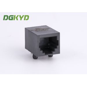 PBT Black Single Port Right Angle 6 Pins 6 Contacts RJ11 Jack Phone Socket