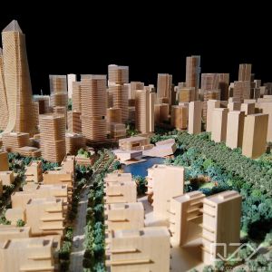 Mini Basswood Architectural Physical Model Aecom 1/500 Customized