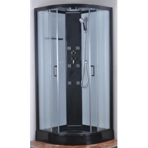 Cheap Circle Black ABS Tray Quadrant Shower Cubicles , 900MM Quadrant Shower Enclosure for sale