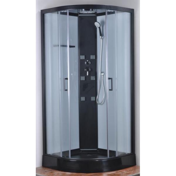Circle Black ABS Tray Quadrant Shower Cubicles , 900MM Quadrant Shower Enclosure