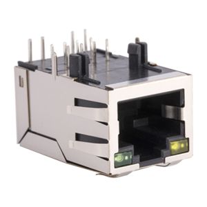 Single port 1X1 Tab-Down RJ45 with transformer 10/100Base-Tx LEDS with Side