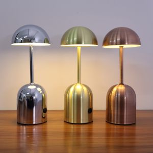 CE Rechargeable LED Desk Lamp 3 Colors Cordless Mushroom Table Light