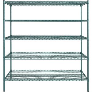 China 445lbs 200kg Five Tier Storage Home Wire Shelving With Wheels on sale