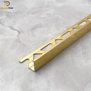 China 12.5mm*23mm Aluminium Tile Trim L Shape Edge Gold Color on sale