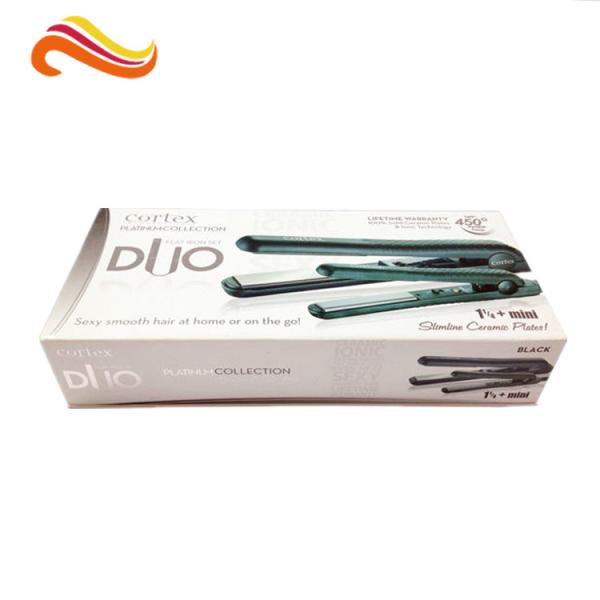 Quality Offset Printing White Crimping Iron Electronics Packaging Box , Foil In Silver Coated Paper Packaging wholesale