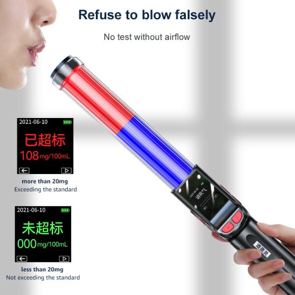 Quality Red And Blue Baton Type Portable Breath Analyzer Machine With Electronic Whistle wholesale