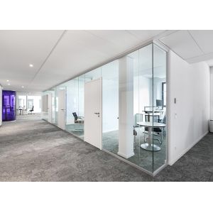 Office Frameless Glass Partition Wall Single Double Glass Partition Wall