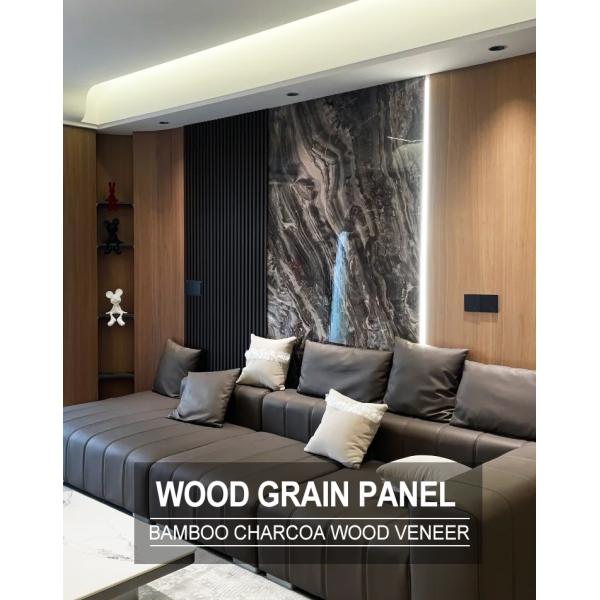 Wood Grain Wall Panel Bamboo Charcoal Wood Veneer For Indoor Decorative Ceiling