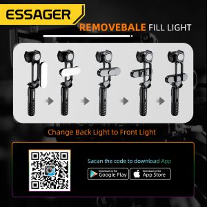 Essager Single-axis Gimbal Stabilizer Phone Holder With LED Fill Light Handheld