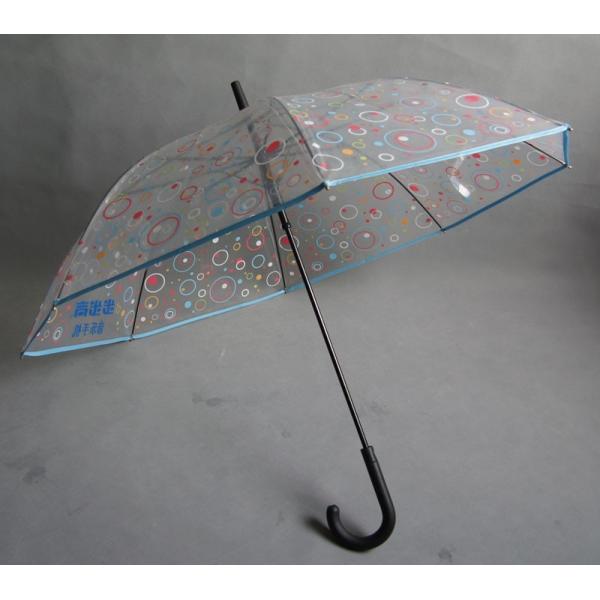 Quality Advertising Clear Transparent Umbrella with silkscreen print on the canopy wholesale