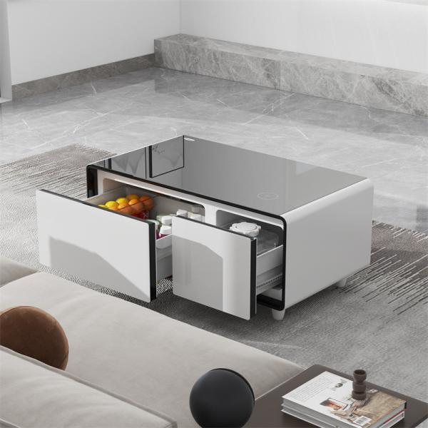 Built-in Fridge and Wireless Charging Smart Coffee Table for Tempered Glass