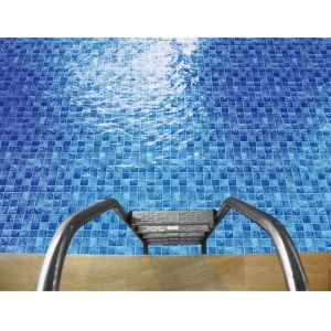 PRIMERA Blue Swimming Pool Mosaic Tiles 306x306mm Glazed Mesh Mounted