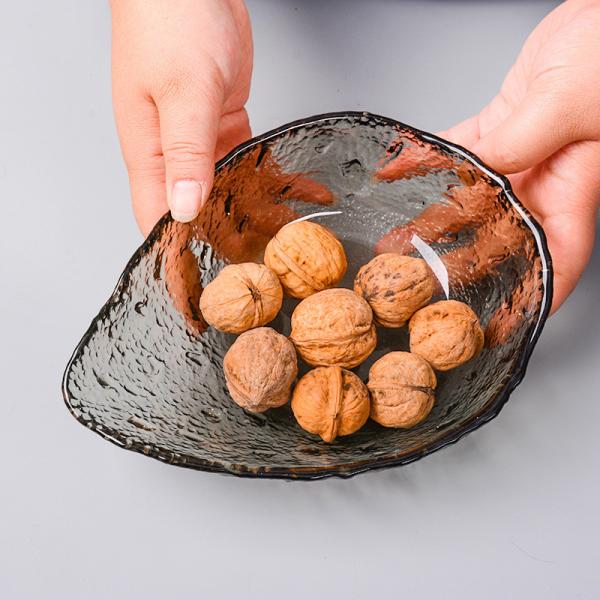 4mm Thick Customized Logo Drip Shaped Glass Salad Bowl