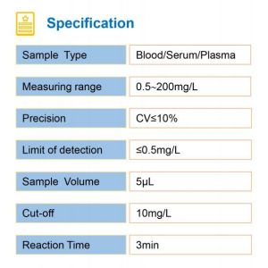 CRP Rapid POCT Test Kit 3000 Tests/Day High Sensitivity 20T Package