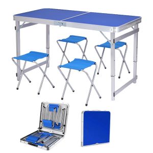 Cheap Modern Design Folding Portable Table and Chair Set for Barbecue Beach Picnic Camping for sale