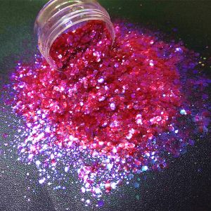 Nail Art Polyester Glitter Iridescent Blue Purple Flash Sol Ent Resistente