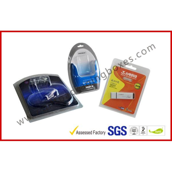 Quality Folded Cable Transparent Plastic Clamshell Packaging For USB With Paper Insert wholesale