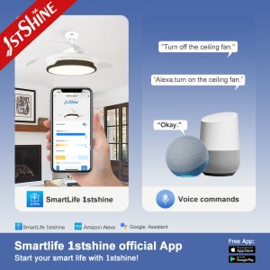 1stshine LED Ceiling Fan in White Color with 3000K/4500K/6000K CCT and 10 Years