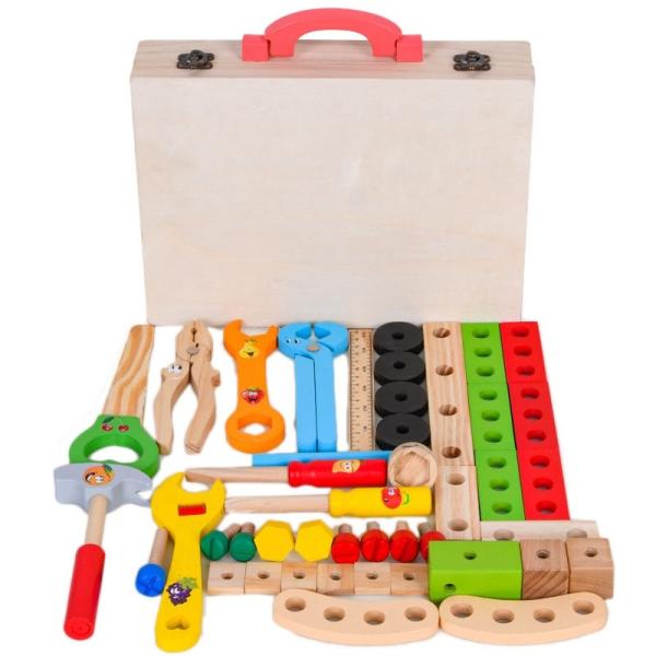 Quality ODM Multifunctional Kid Simulation Wooden Toolbox Toy wholesale
