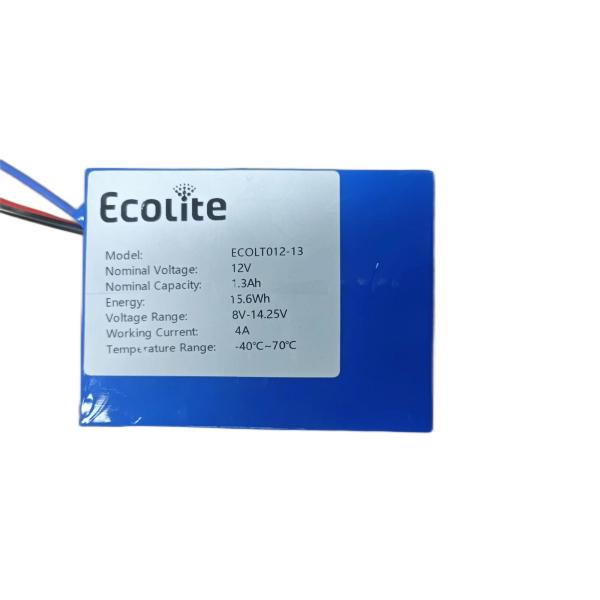 Customizable LTO Battery Pack 12V 1.3Ah Long Cycle Lithium Titanate LTO